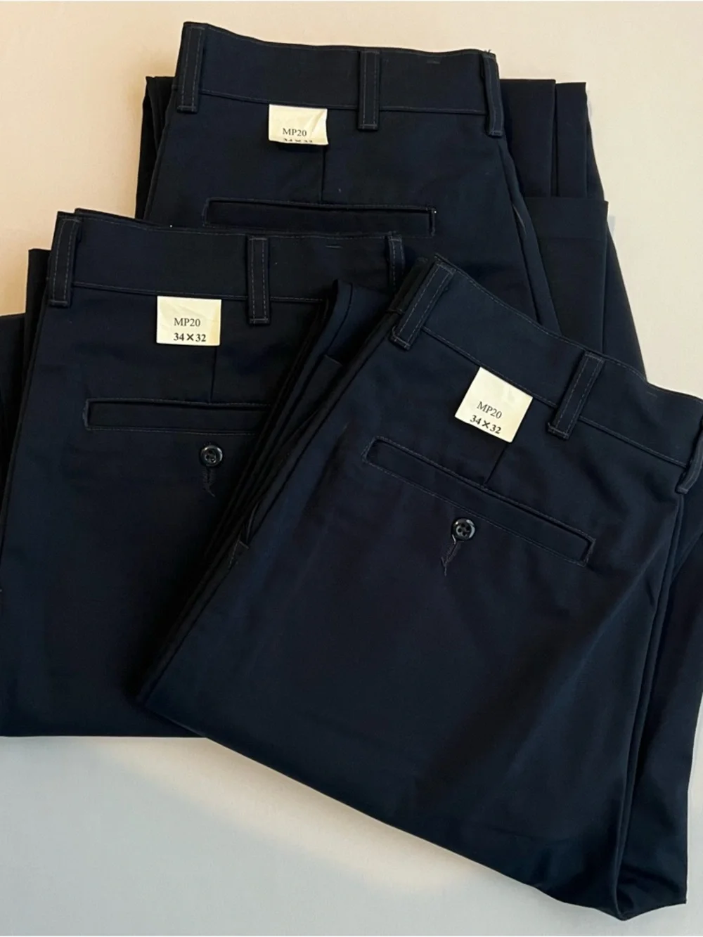 Set of 3 Pants MP20 Men Classic Blue Chinos Pants Size 34” x 32” Casual or Work - Picture 12 of 15